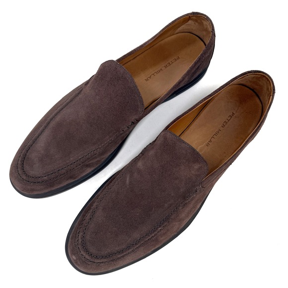 Peter Millar Size 13M Brown Suede Venetian Loafers Driving‎ Moccasin Shoes - Picture 2 of 6